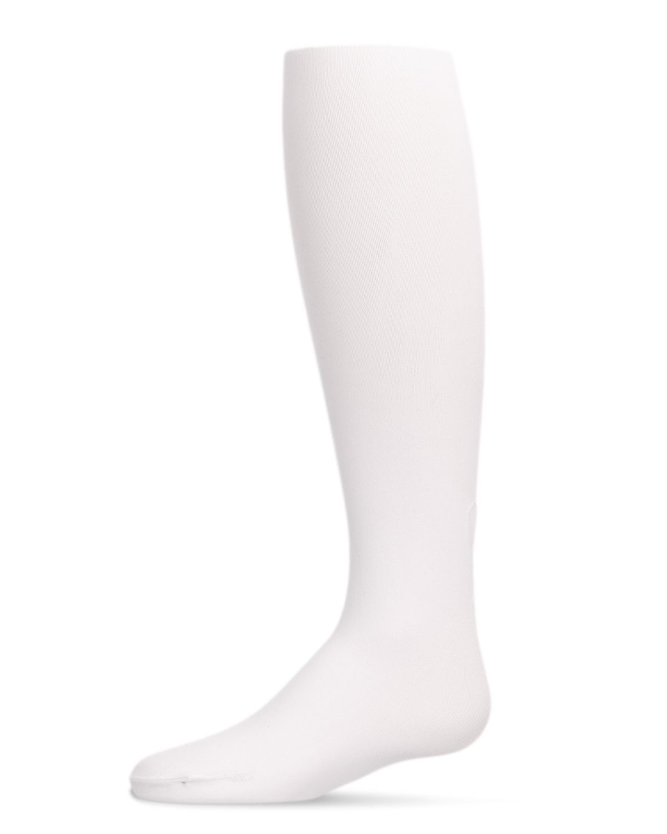 Picture of Memoi MKF-4048-10103-2-4 Sweet Heart Flocked Opaque Tights for Girls&#44; White - Size 2-4