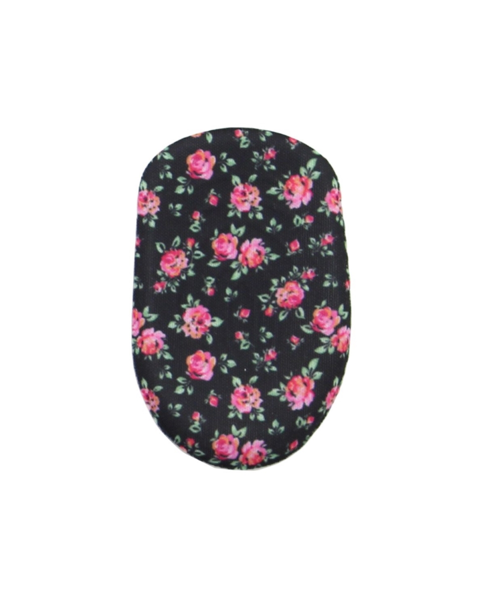 Women's Gel-Cushioned Flower-Print Heel-of-Foot Self-Stick Heel Pads