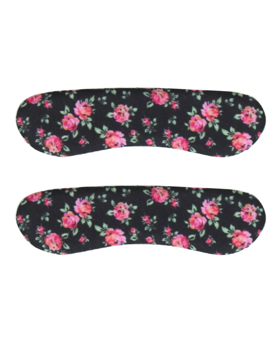 Women's Gel-Cushion Flower-Print Fabric-Covered Self-Stick Heel Grips