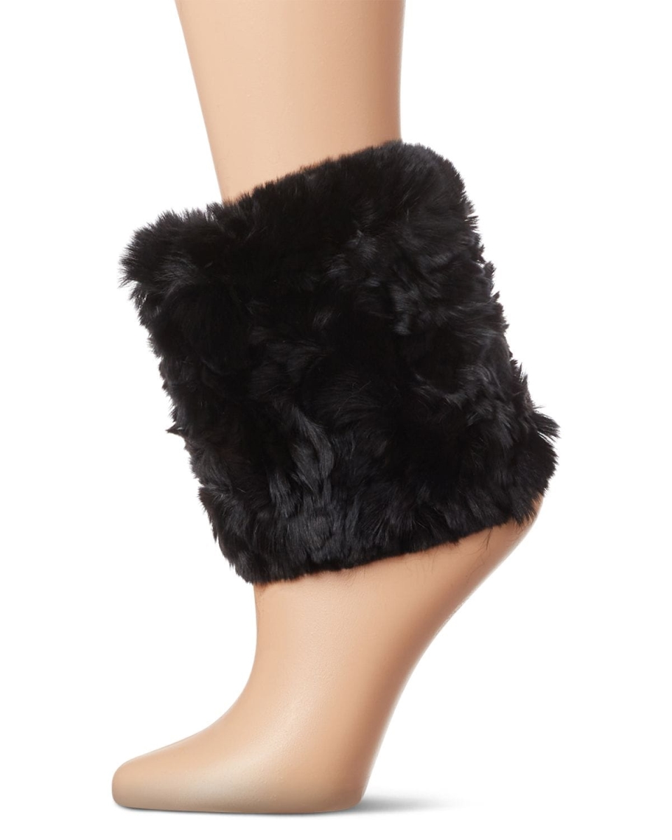 Picture of Natori NTF6-5007-00001-OS Rex Rabbit Fur Women Boot Toppers&#44; Black - One Size