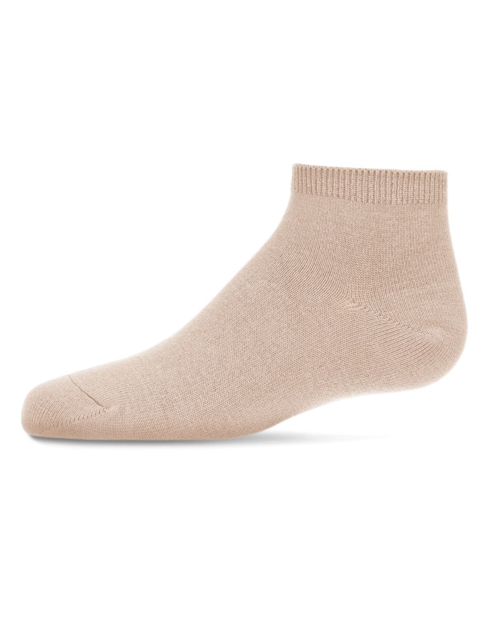 MK-6066-27042-2 Infant Basic Soft Bamboo-Blend Unisex Anklet Socks, Latte - Size 2