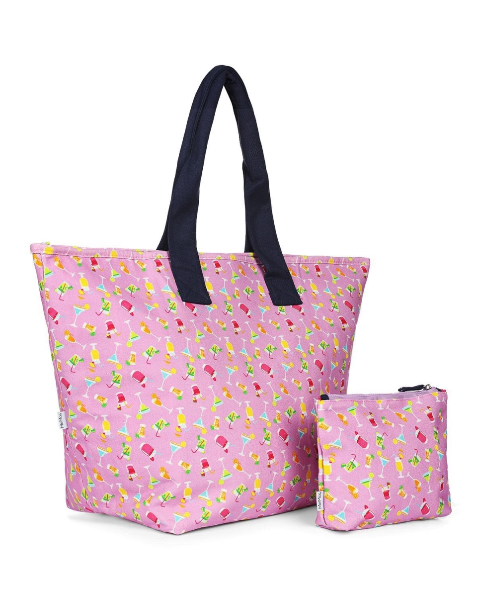MGV08080-53002-OS Drinks Makeup & Tote Bag Set, Lavender - One Size