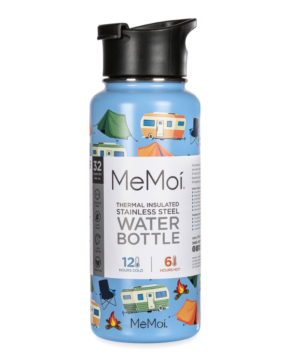 MGV08060-45012-32OZ 32 oz Thermal Insulated Stainless Steel Camping Water Bottle, Light Blue