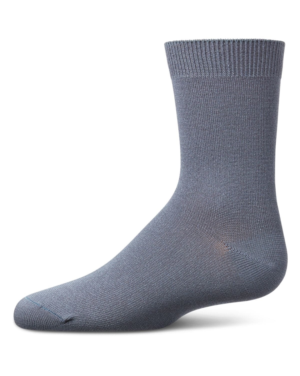 MK-6166-40003-2 Basic Soft Rayon Bamboo Crew Socks for Kids, Smoky Blue - 4-6 Months