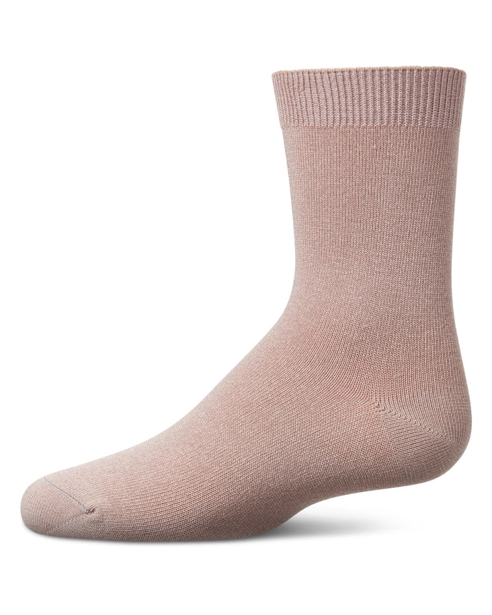 MK-6166-54001-2 Kids Basic Soft Rayon From Bamboo Crew Socks, Light Mauve - Size 2