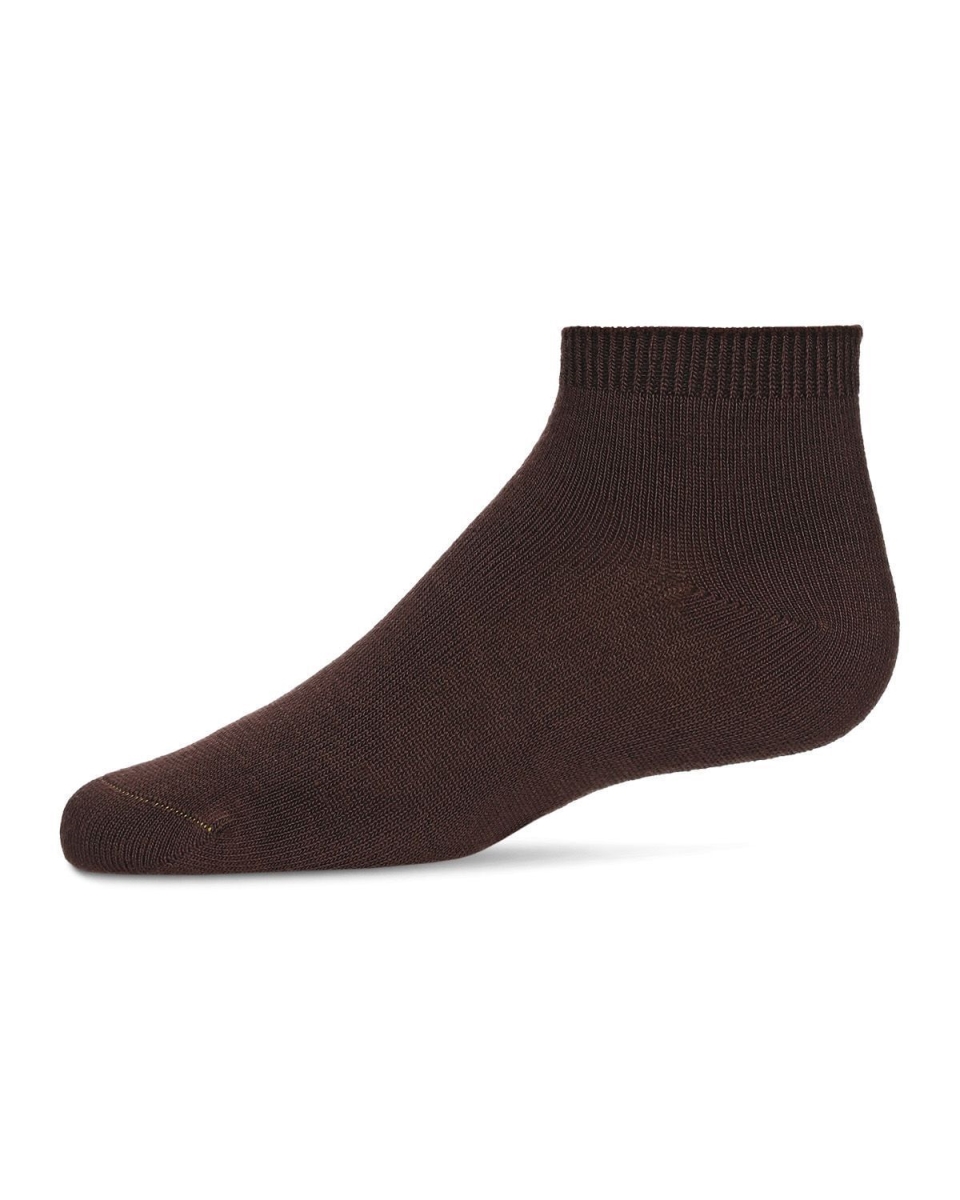 MK-6066-20002-0 Infant Basic Soft Bamboo-Blend Unisex Anklet Socks, Fudge - Size 0