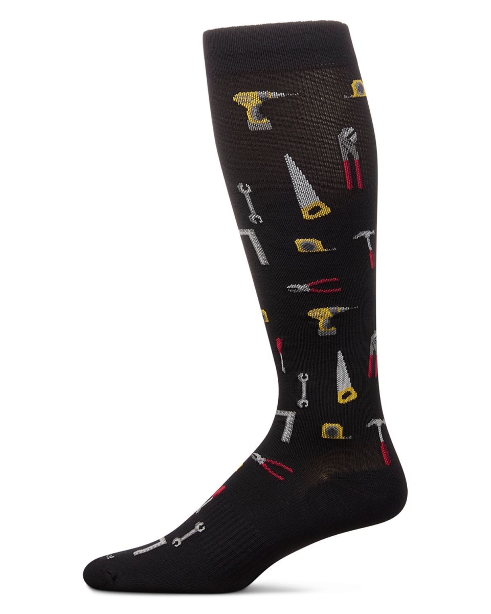 AOY08990-00001-10-13 Mr. Fix It 8-15 mmHg Graduated Bamboo Compression Socks, Black - Size 10 to 13