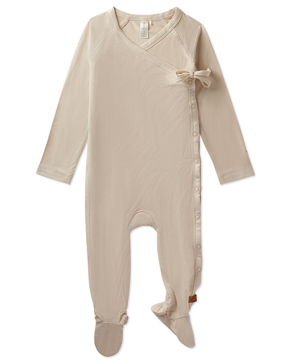 Baby and Toddler Crossover-Neckline Stretch Modal Footie - Latte / 12 Months