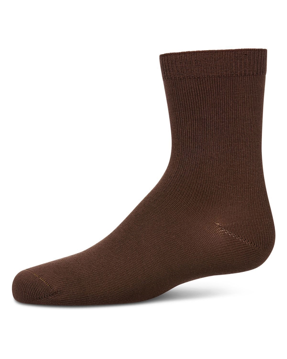 MK-6166-24012-6 Kids Basic Soft Rayon From Bamboo Crew Socks, Chestnut Brown - Size 6