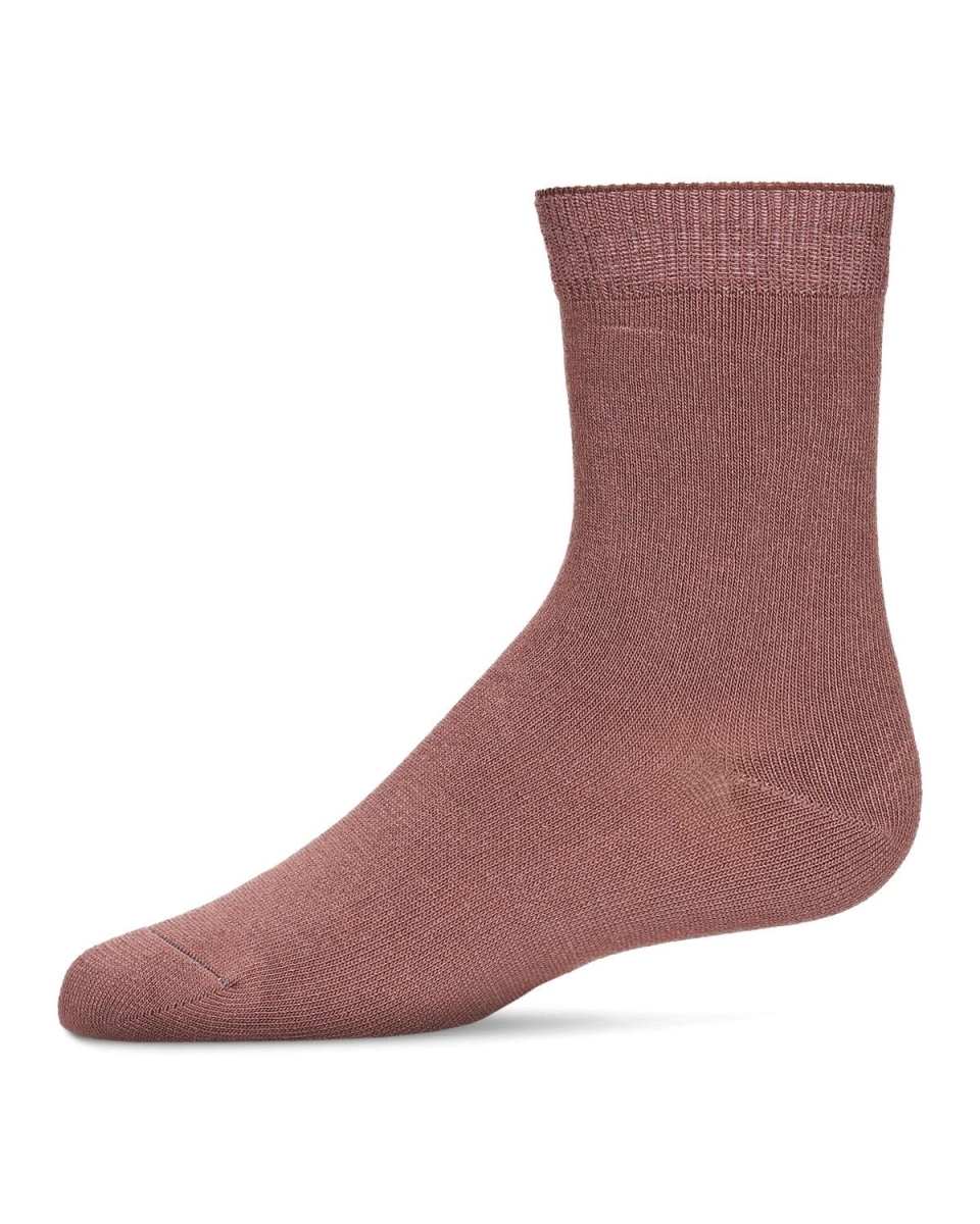 MK-6166-50200-10 Kids Basic Soft Rayon from Bamboo Crew Socks, Deep Mauve - Size 10