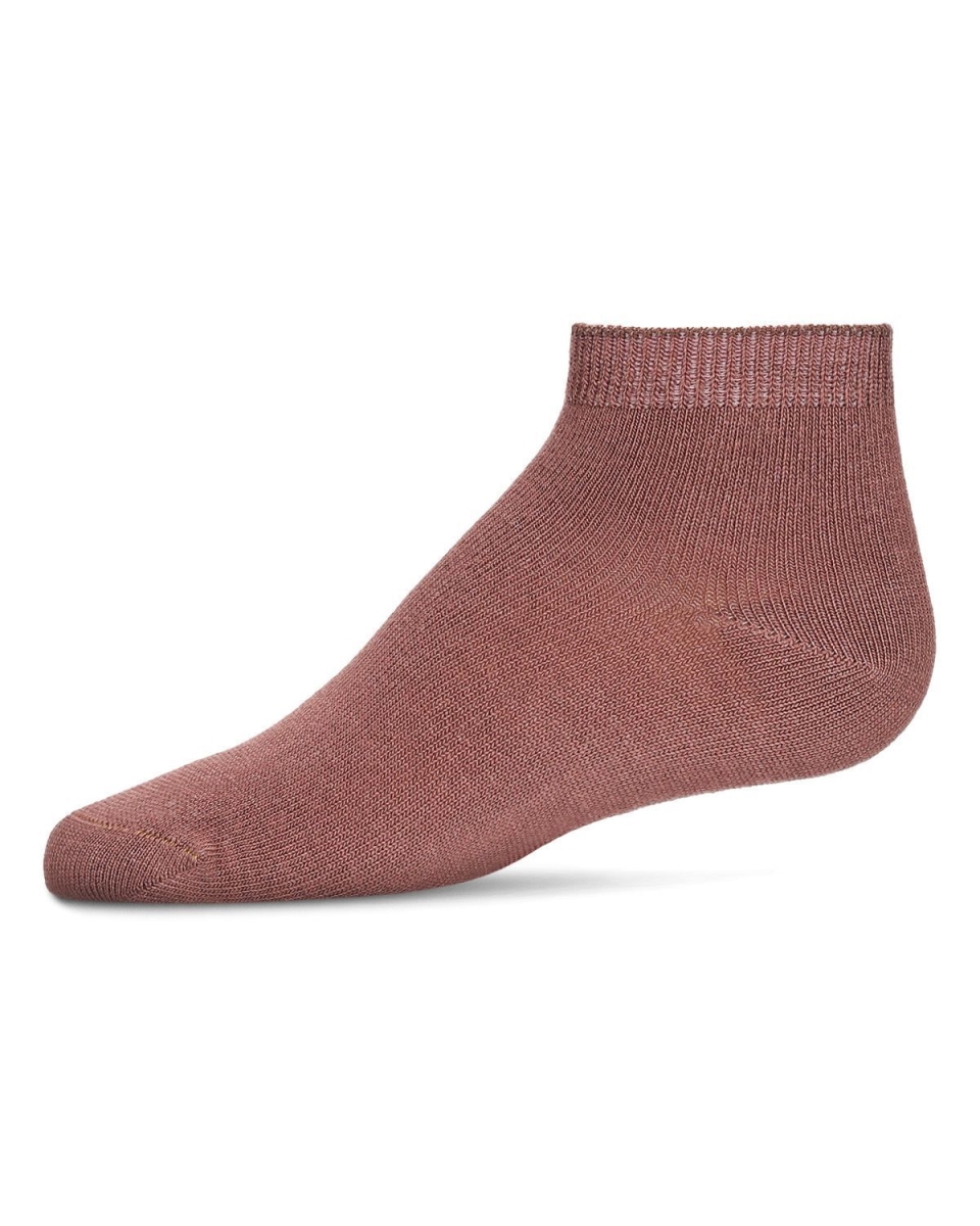 MK-6066-50200-2 Infant Basic Soft Bamboo-Blend Unisex Anklet Socks, Deep Mauve - Size 2