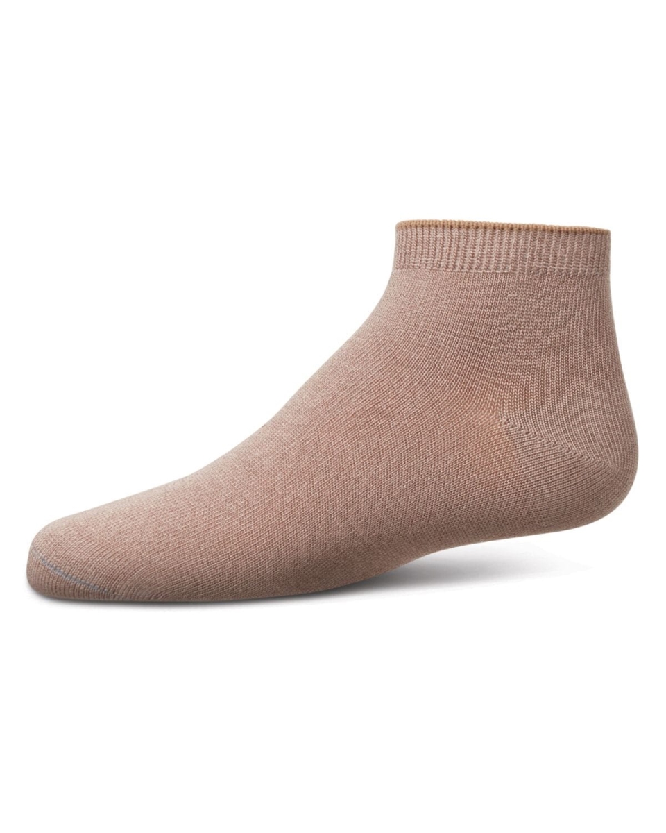 MK-6066-04050-0 Infant Basic Soft Bamboo-Blend Unisex Anklet Socks, Taupe Grey - Size 0