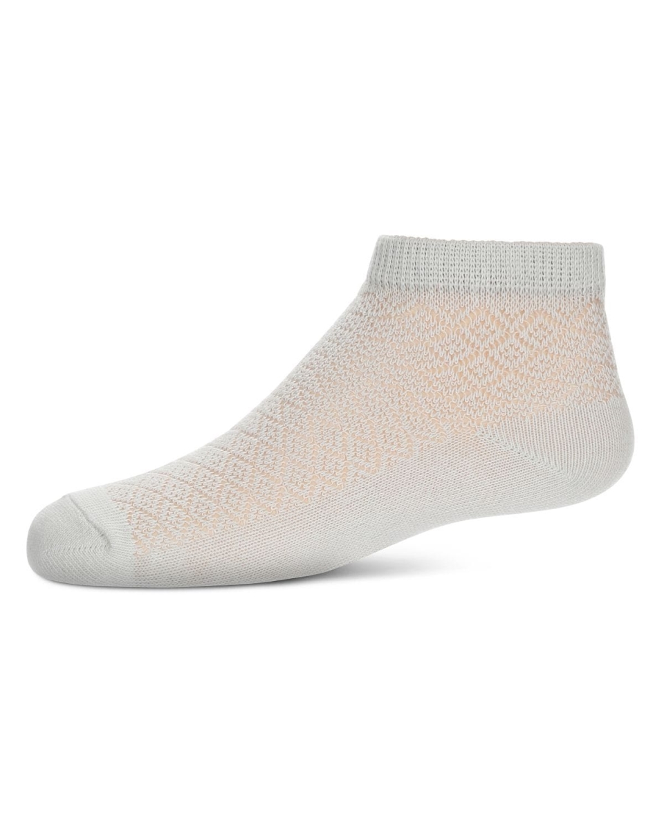 MKF-6060-02004-0 Girls Diamond Sheer Anklet Socks, Gray