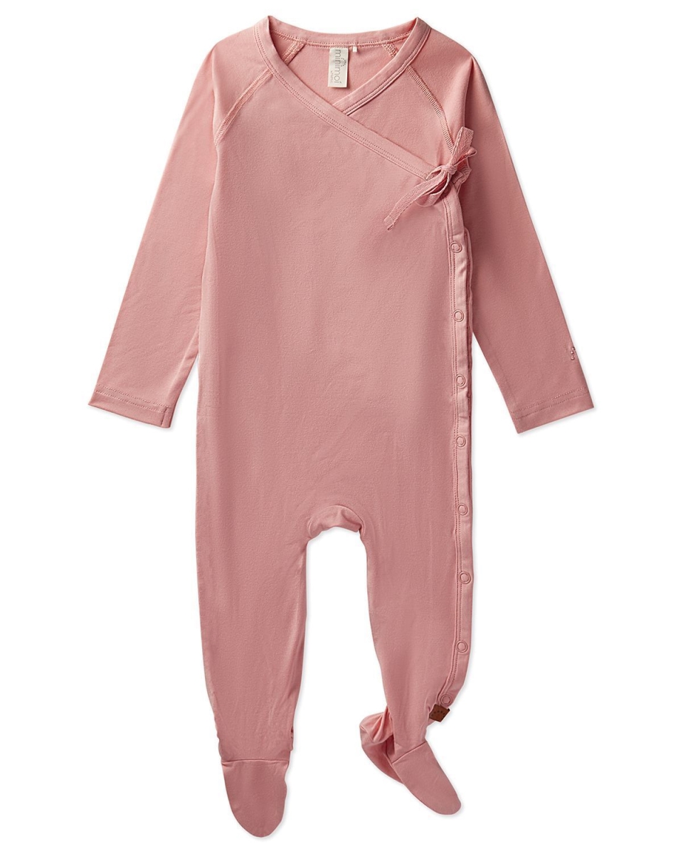Baby and Toddler Crossover-Neckline Stretch Modal Footie - Rose / 18 Months