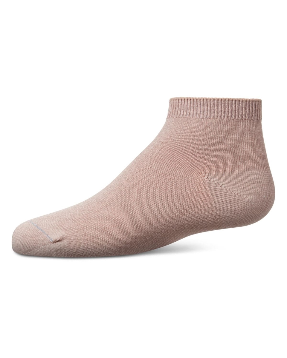 MK-6066-54001-00 Infant Basic Soft Bamboo-Blend Unisex Anklet Socks, Light Mauve - Size 00