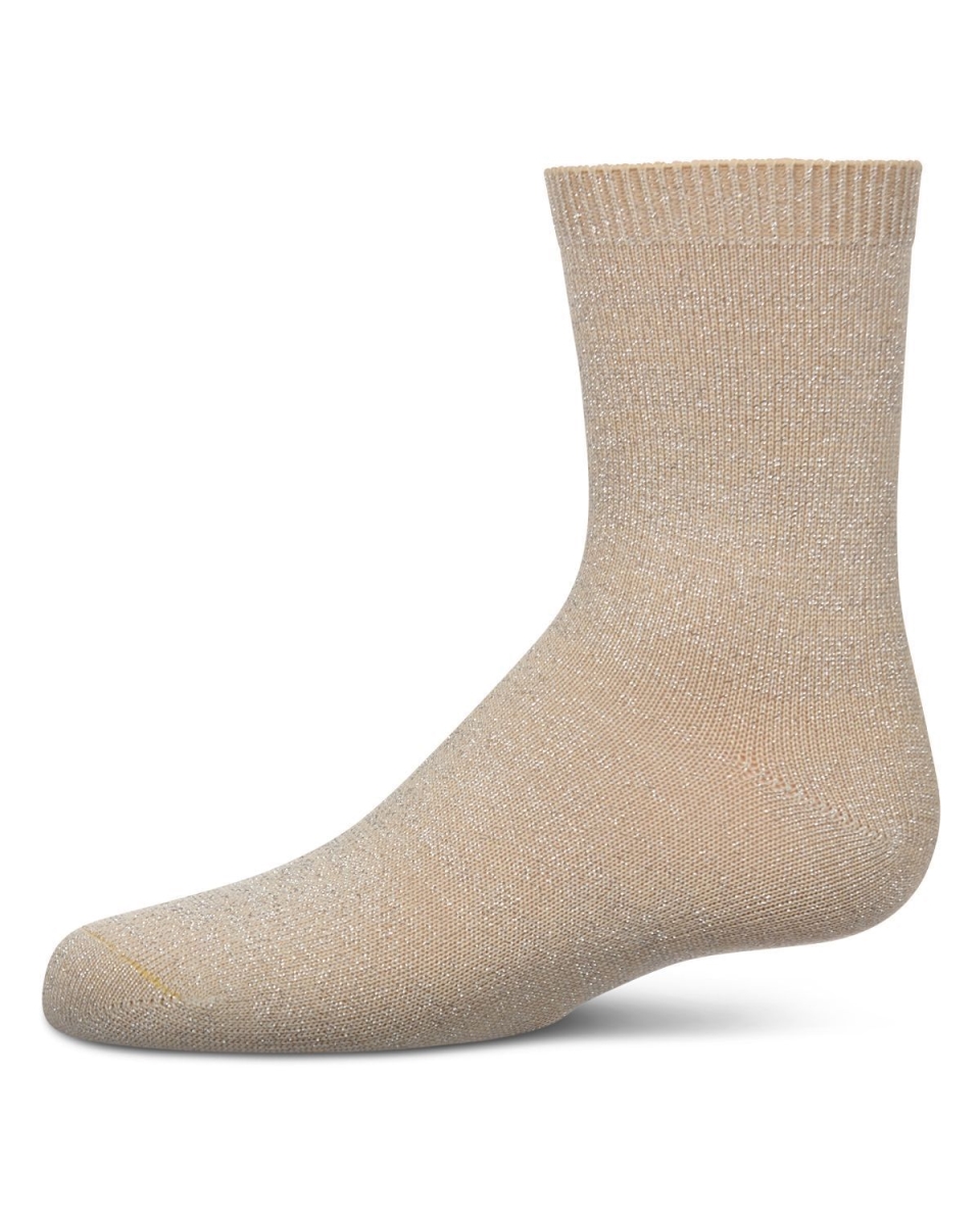 MK-6166-20160-4 Kids Basic Soft Rayon From Bamboo Crew Socks, Almond Lurex - Size 4
