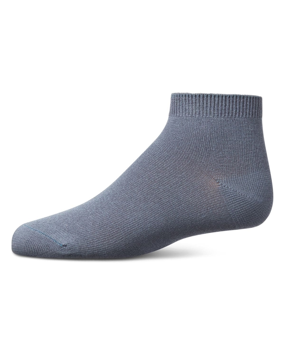 MK-6066-40003-00 Infant Basic Soft Bamboo-Blend Unisex Anklet Socks, Smoky Blue - Size 00