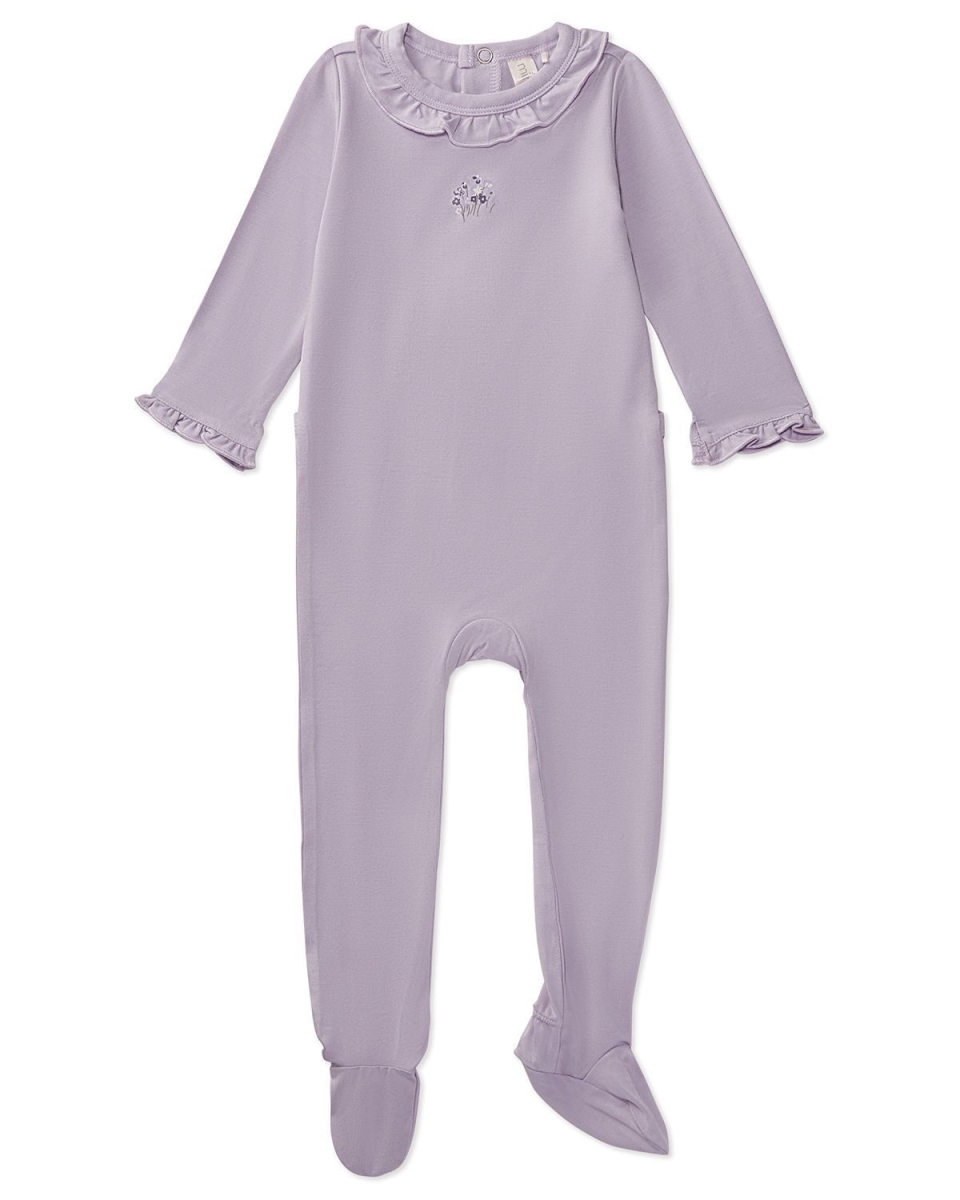 Baby and Toddler Girls Modal-Blend Ruffle-Trim Footie - Orchid / 24 Months