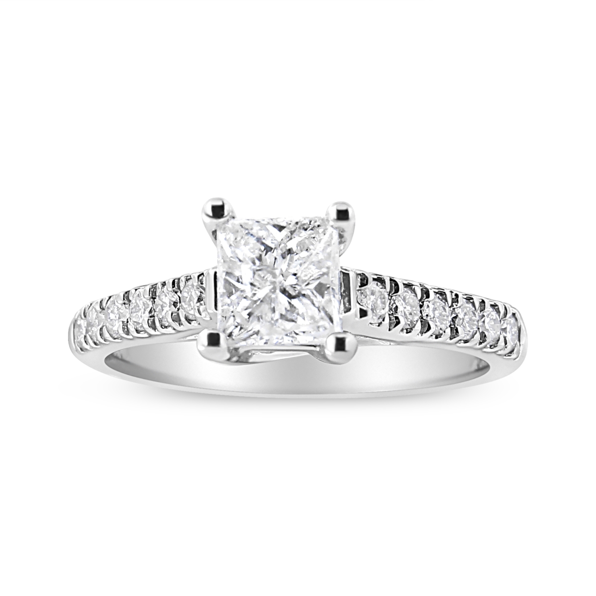 Picture of Infinite Jewels 019250R900 14K White Gold 1.2 CTTW 4-Prong Set Princess Diamond Classic Engagement Ring&#44; I1-I2 Color - H-I Clarity Ring Size 9