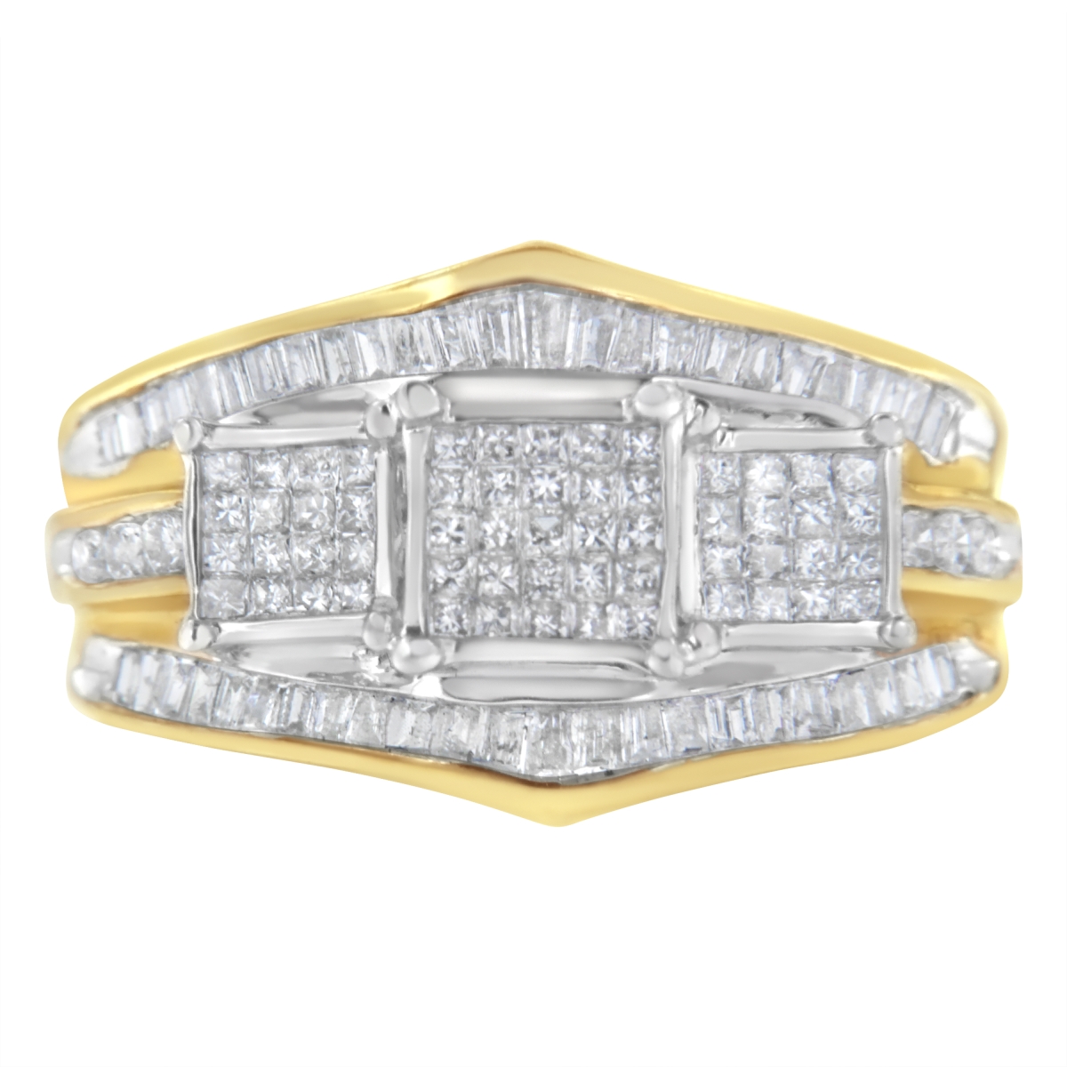 Picture of Infinite Jewels 007153R700 10KT Two-Toned Gold Diamond Ring&#44; 1 CTTW - H-I Color - SI1-SI2 Clarity