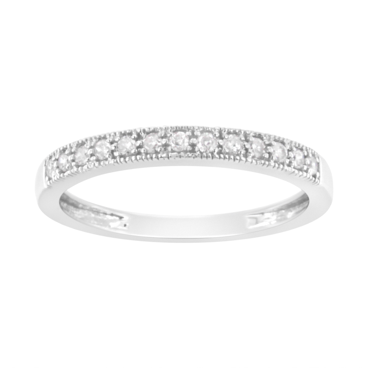 Picture of Infinite Jewels 017613R900 IGI Certified 0.15 CTTW Diamond 10K White Gold Prong Set Beaded Milgrain Band Style Ring&#44; I-J Color - I2-I3 Clarity - Size 9