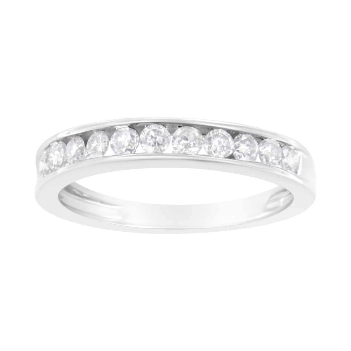 Picture of Infinite Jewels 017637R900 IGI Certified 0.50 CTTW Diamond 10K White Gold Channel Set Band Style Ring&#44; J-K Color - I2-I3 Clarity - Size 9