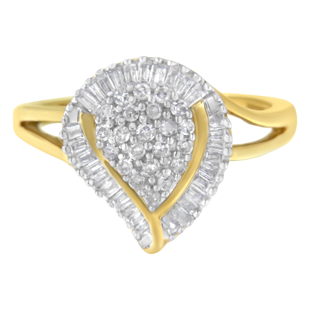 016209R600 10K Yellow Gold Diamond Cluster Ring, 0.50 CTTW - I-J Color - I1-I2 Clarity - Size 6
