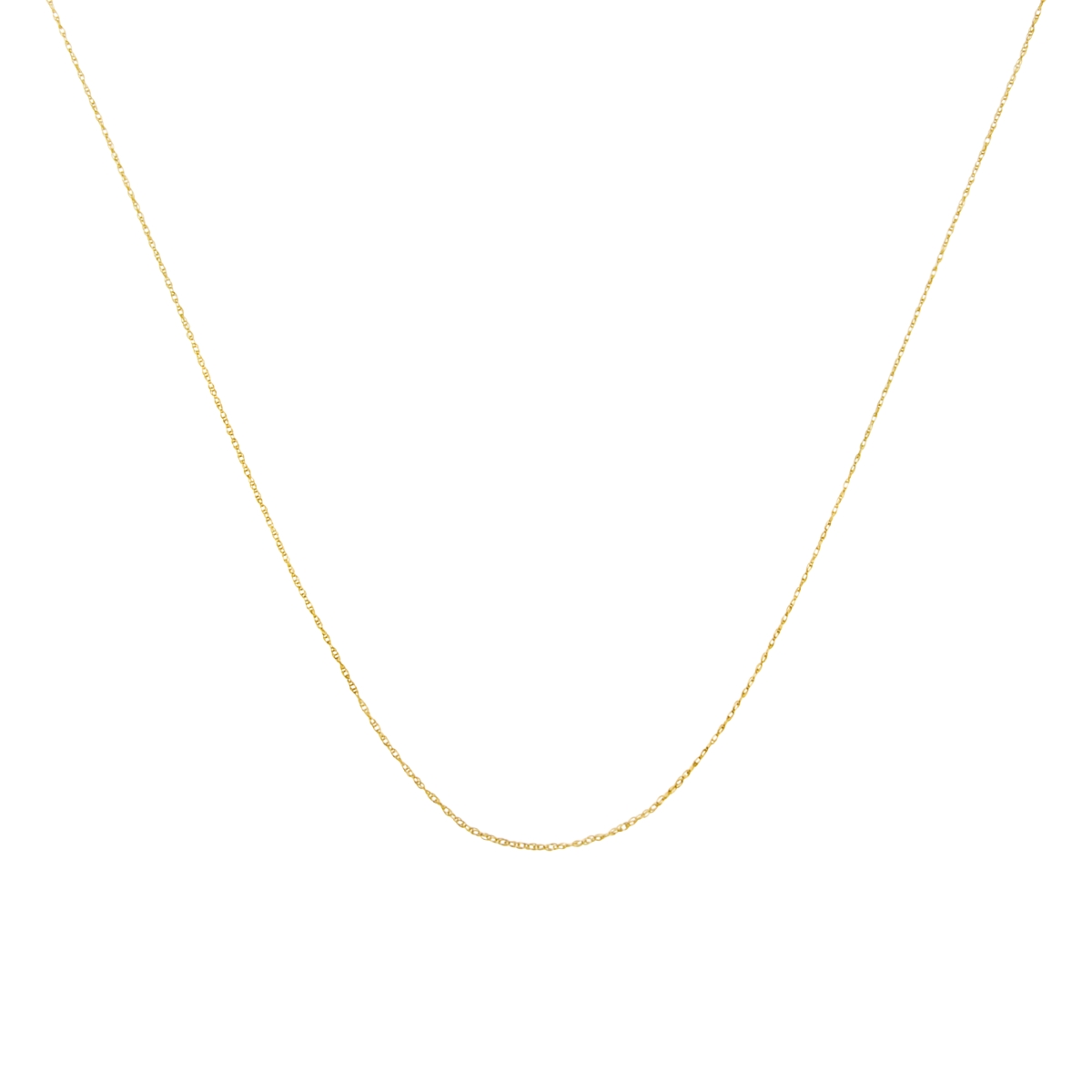 018043C5RC Solid 10K Yellow Gold 0.5 mm Rope Chain Necklace for Unisex Chain - Size 20 in.