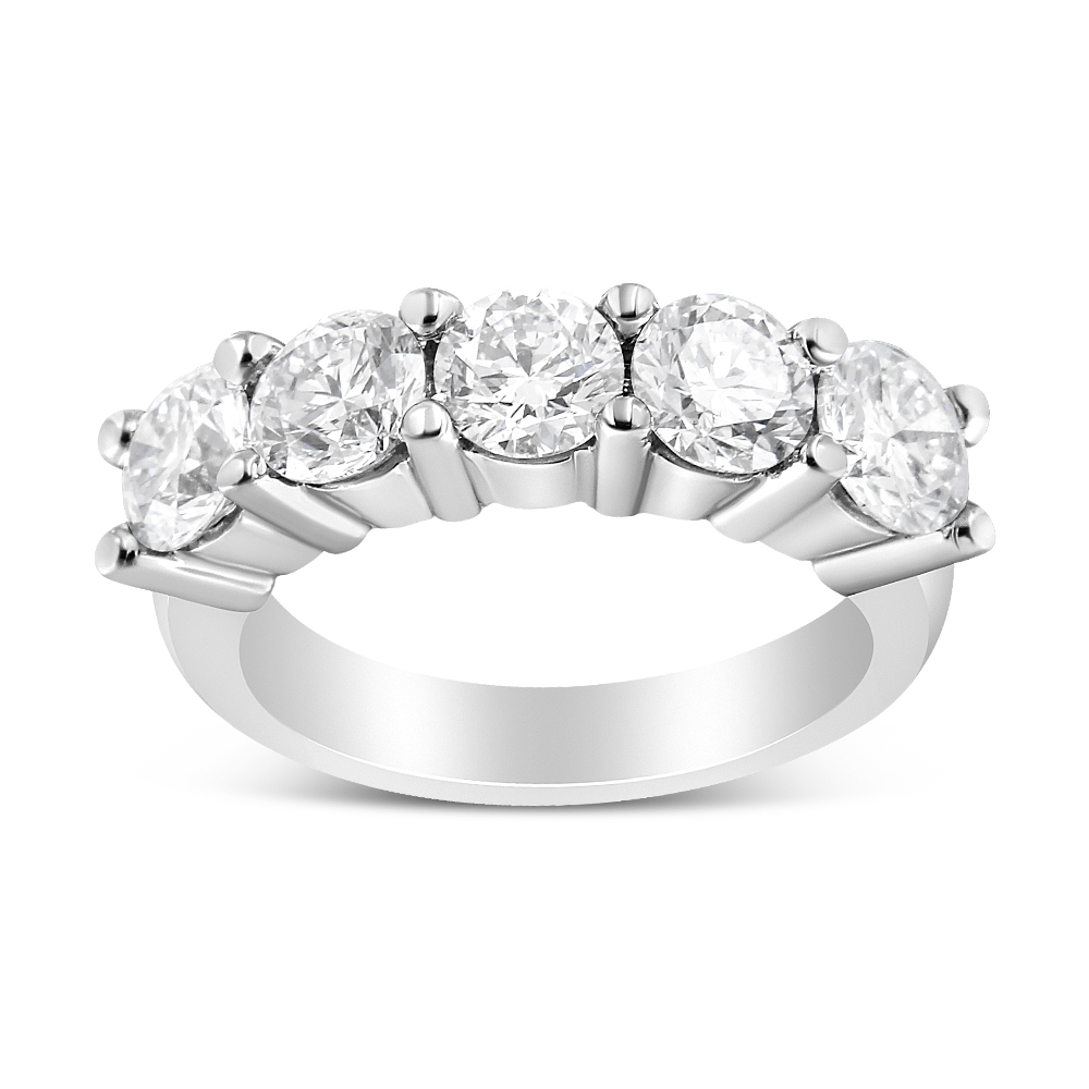 Picture of Infinite Jewels 020005R900 14K White Gold 3.0 CTTW Lab Grown Diamond Shared Prong Set 5 Stone Anniversary Band Ring&#44; F-G Color - VS2-SI1 Clarity - Ring Size 9