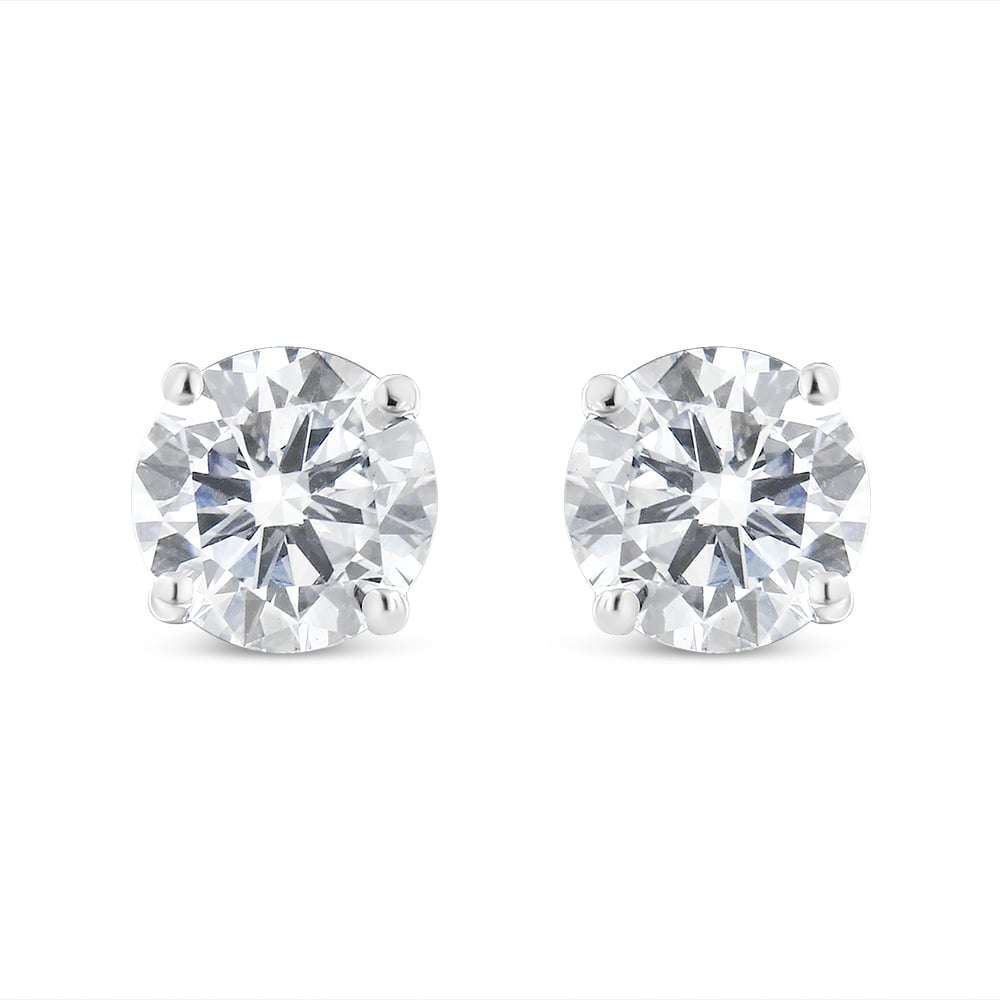 74-5290WLD 14K White Gold 0.66 CTTW Lab Grown Diamond 4-Prong Classic Stud Earrings, F-G Color - VS2-SI1 Clarity