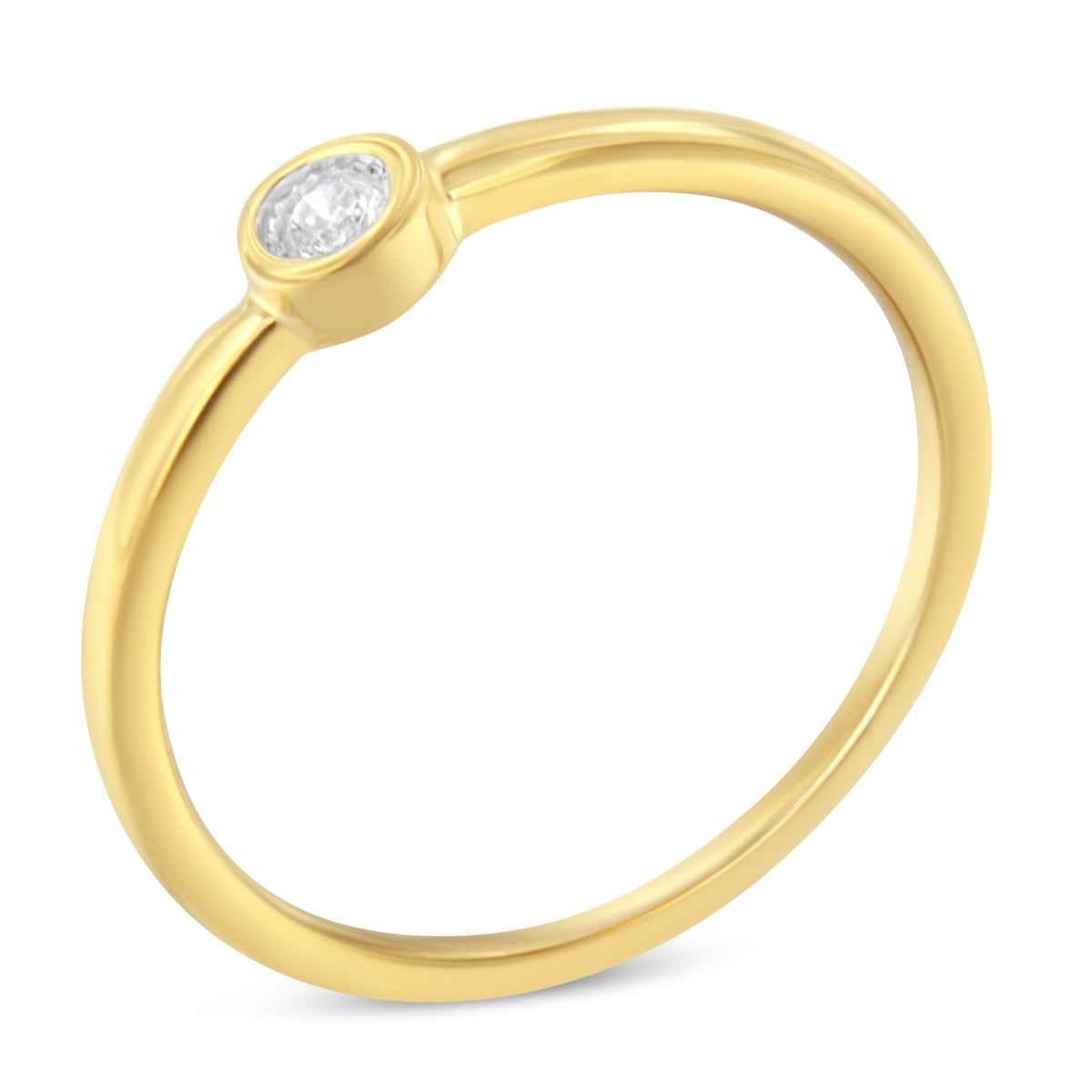 015680R600 14K Yellow Gold Plated .925 Sterling Silver Miracle Set Diamond Ring, 0.05 CTTW - J-K Color - I1-I2 Clarity - Size 6