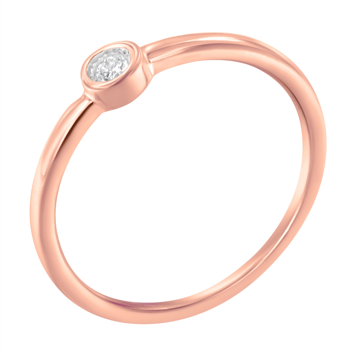 015685R800 14K Rose Gold Plated .925 Sterling Silver Miracle Set Diamond Ring, 0.05 CTTW - J-K Color - I1-I2 Clarity - Size 8