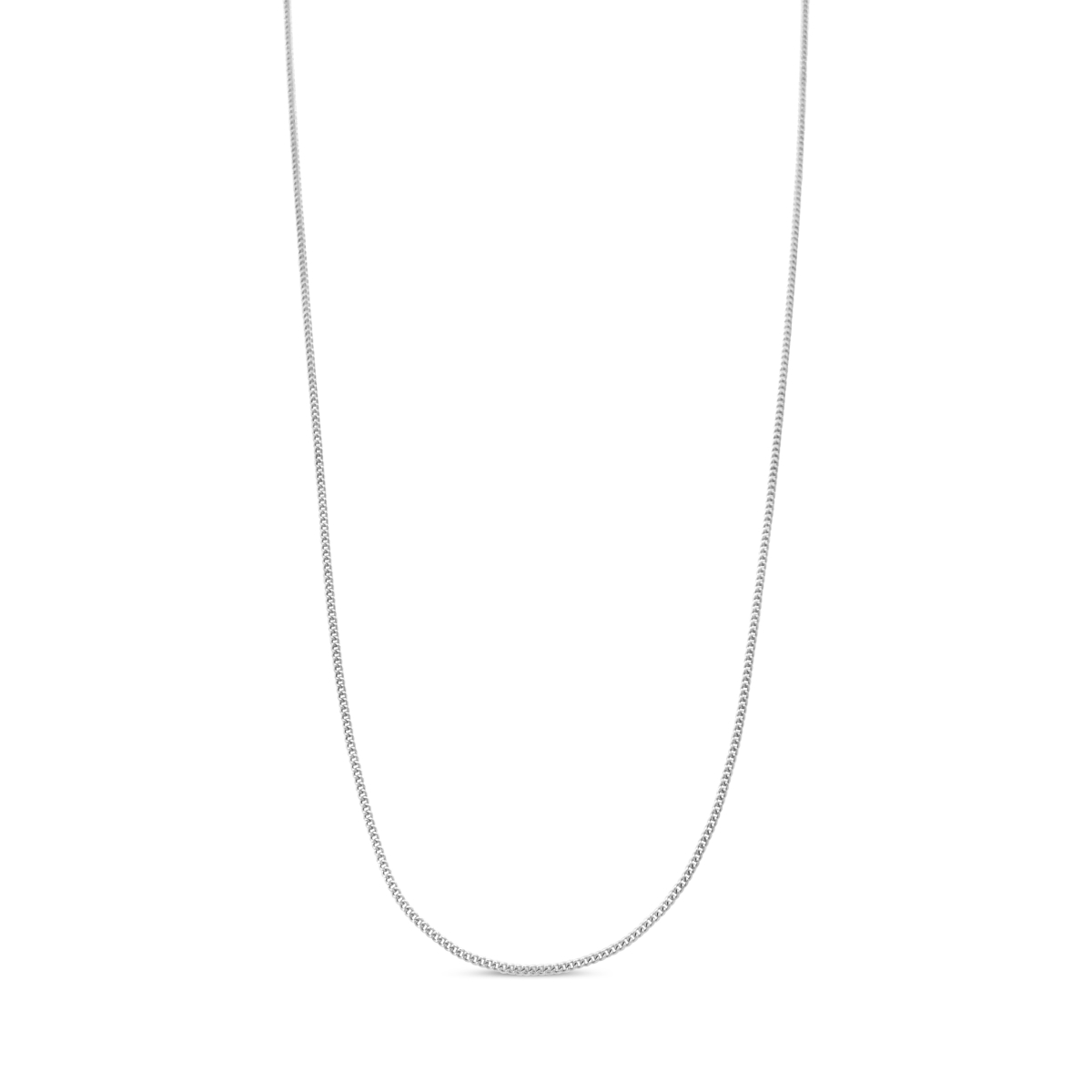 Picture of Infinite Jewels 020368CS54 White .925 Sterling Silver 0.7 mm Slim & Dainty Unisex 18 in. Curb Chain Necklace