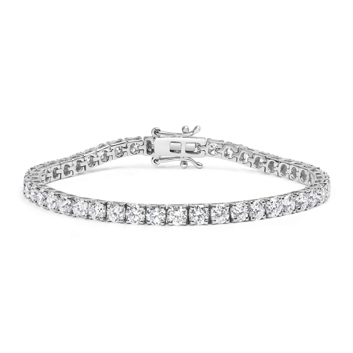 64-8203WLD 14K White Gold 5.00 CTTW Prong Set Lab Grown Round Diamond Classic Tennis Bracelet, F-G Color - VS2-SI1 Clarity - 7.25 in.