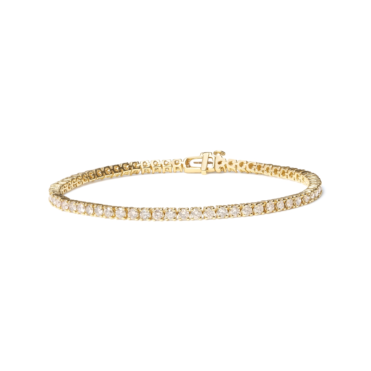 Picture of Infinite Jewels 64-8382YDM 14K Yellow Gold 6.0 CTTW Classic 4 Prong Set Round Brilliant Cut Diamond Tennis Bracelet&#44; K-L Color - VS2-SI1 Clarity - 7.25 in.