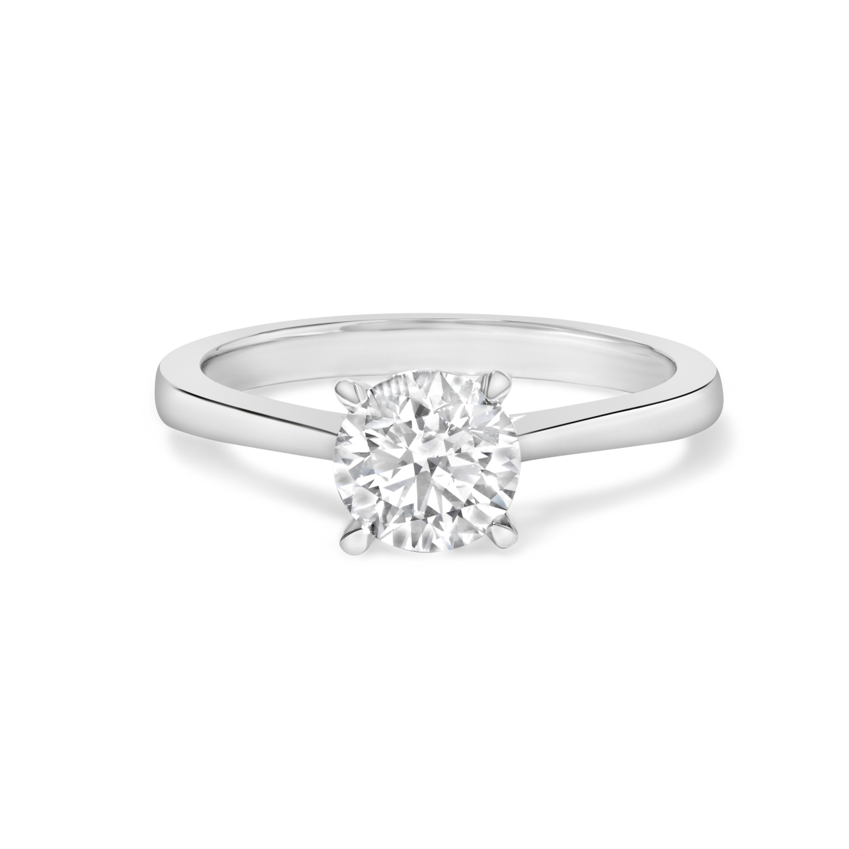 022022R700 14K White Gold 1 CTTW Round Lab Grown Diamond Eagle Claw 4-Prong Set Solitaire Engagement Ring - Size 7