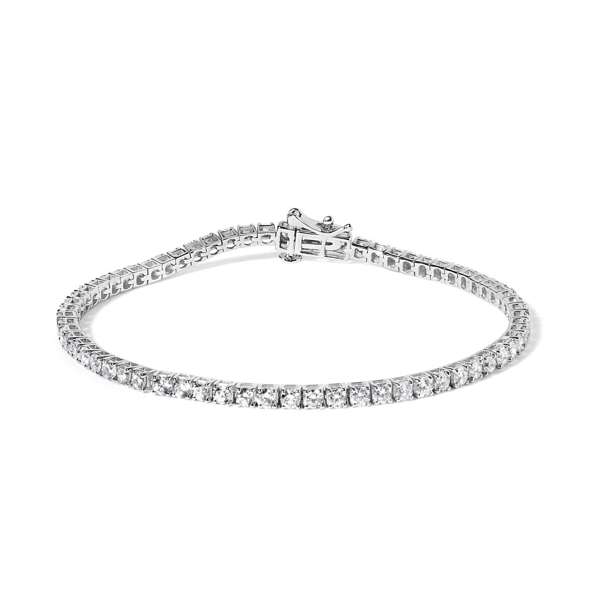 64-8511WLD 7 in. 3.0 CTTW 14K Gold Classic Lab-Grown Diamond Tennis Bracelet for Women, White