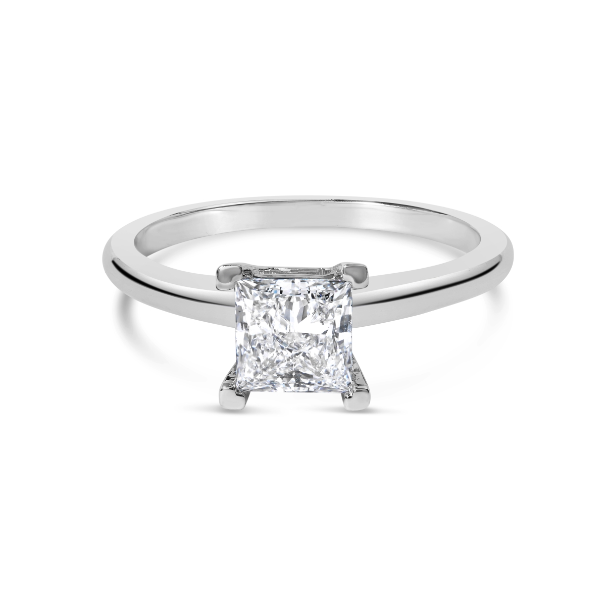 022024R700 14K White Gold 1 CTTW Princess Lab-Grown Diamond Solitaire Engagement Ring - Size 7