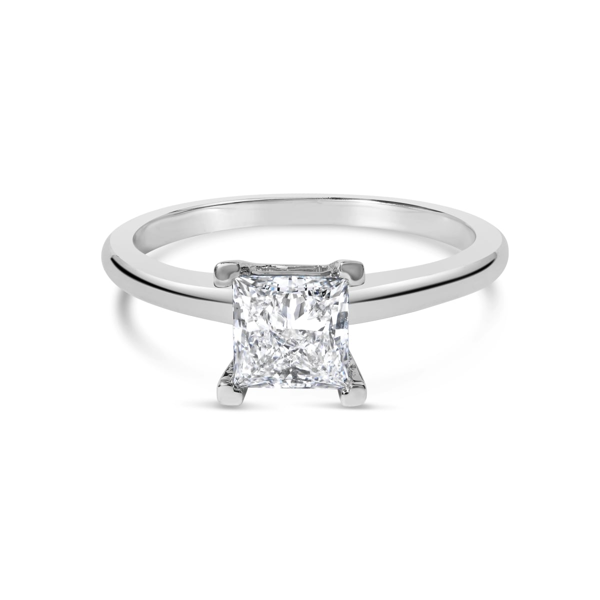 023225R500 14K White Gold 1 CTTW Princess Lab-Grown Diamond Solitaire Engagement Ring - Size 5