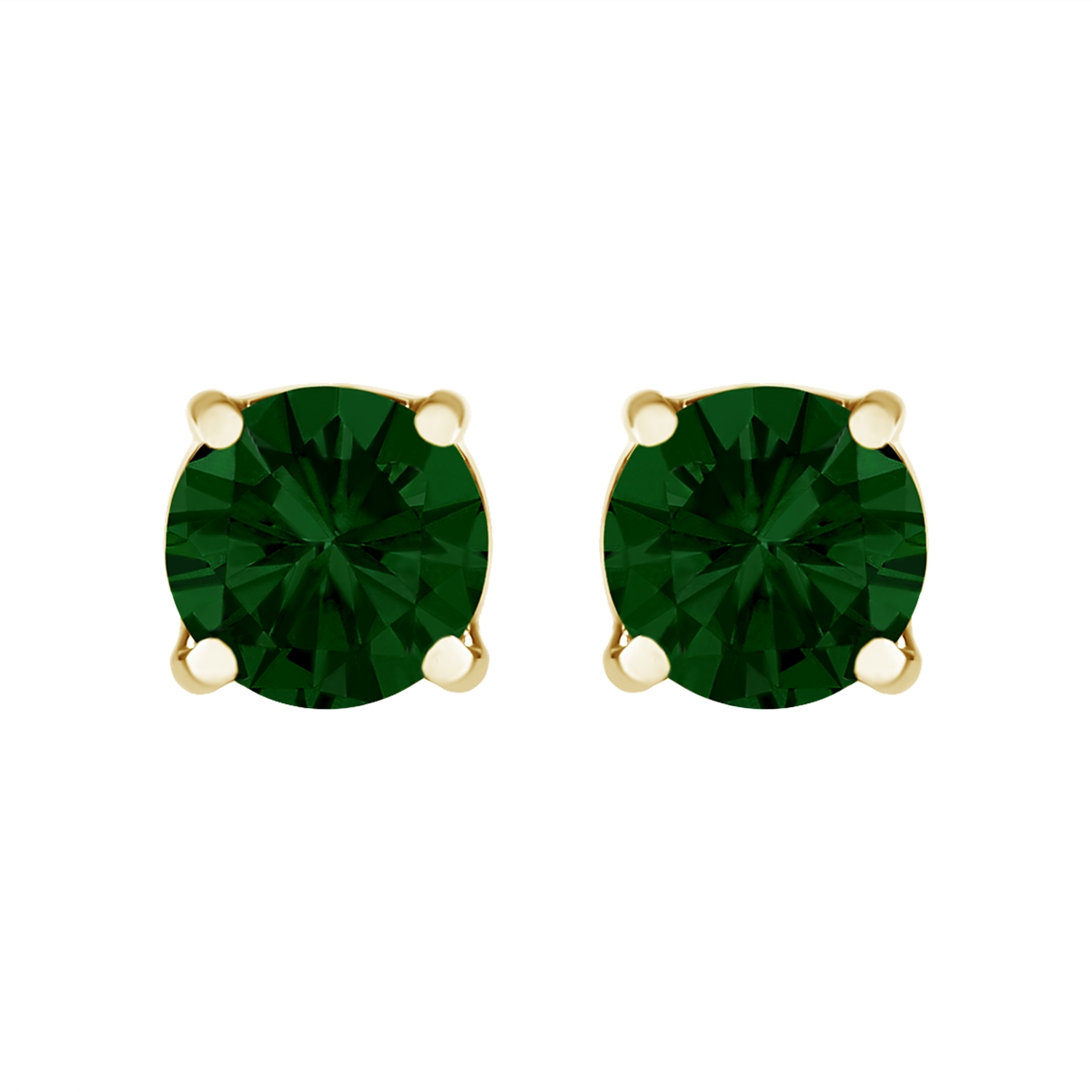 74-4894YLG 14K Yellow Gold 2.0 CTTW Lab Grown Green Diamond Classic Solitaire Stud Earrings - Yellow
