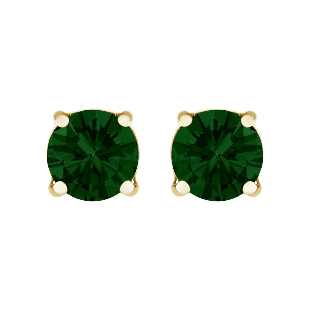 74-5388YLG 14K Yellow Gold 1.5 CTTW Lab Grown Green Diamond Classic Solitaire Stud Earrings - Yellow