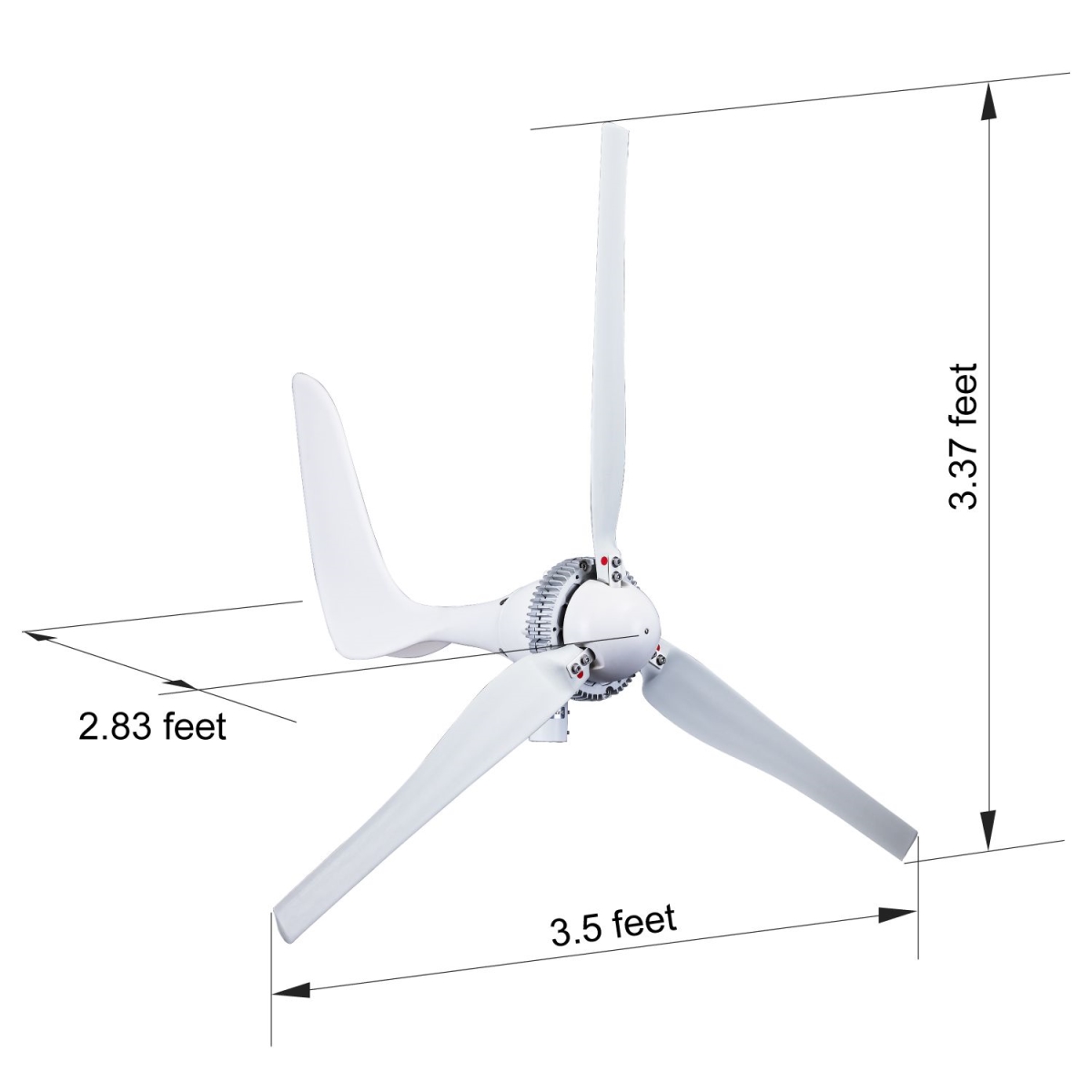 Picture of Automaxx Windmill UB1500S148 1500W 48V 60A Wind Turbine Generator kit with Bluetooth Controll  Additional Spare Blade Set.