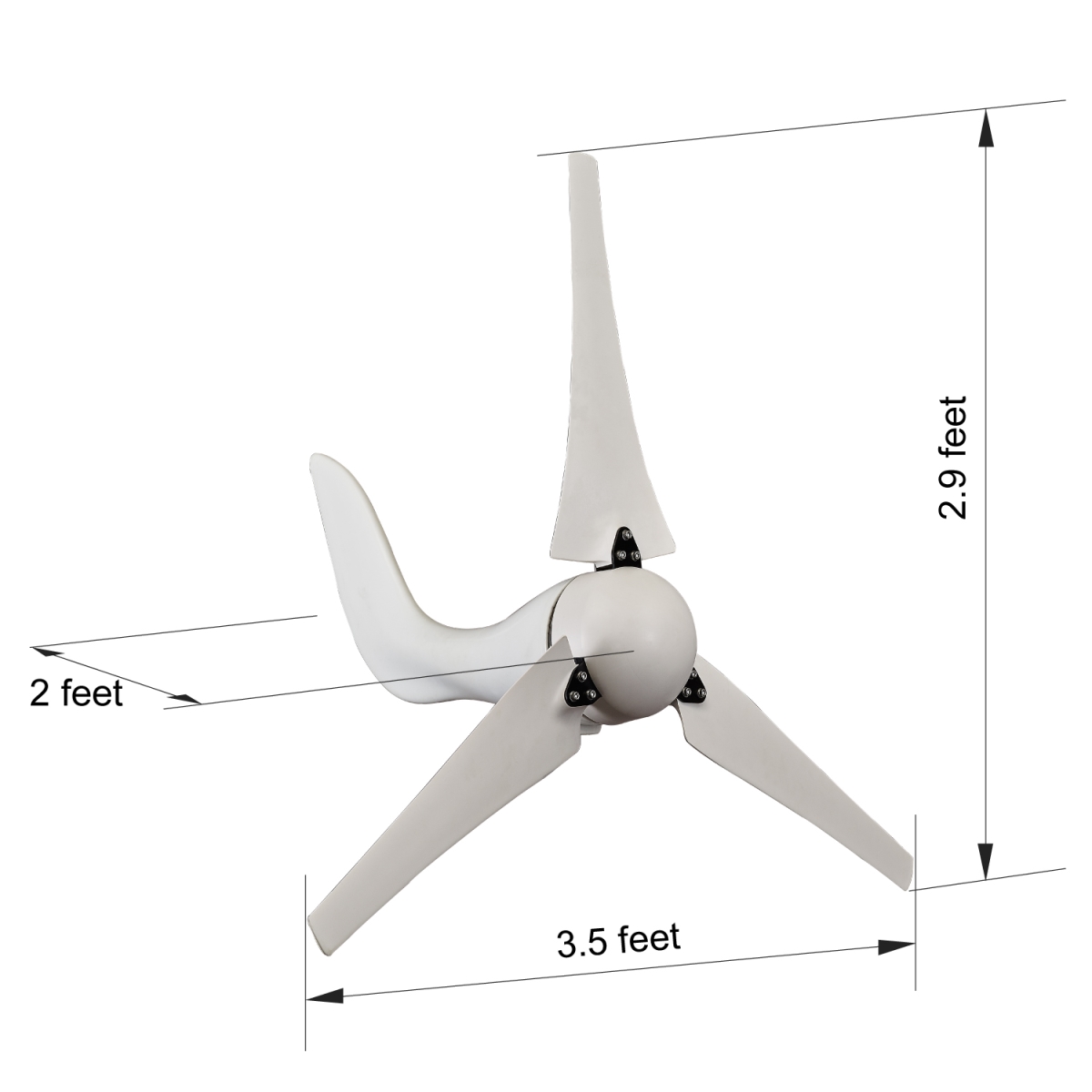 Picture of Automaxx UB0400S1ST Windmill 400W 12V Wind Turbine Generator Kit&#44; Additional Spare Blade Set & Nose Cone