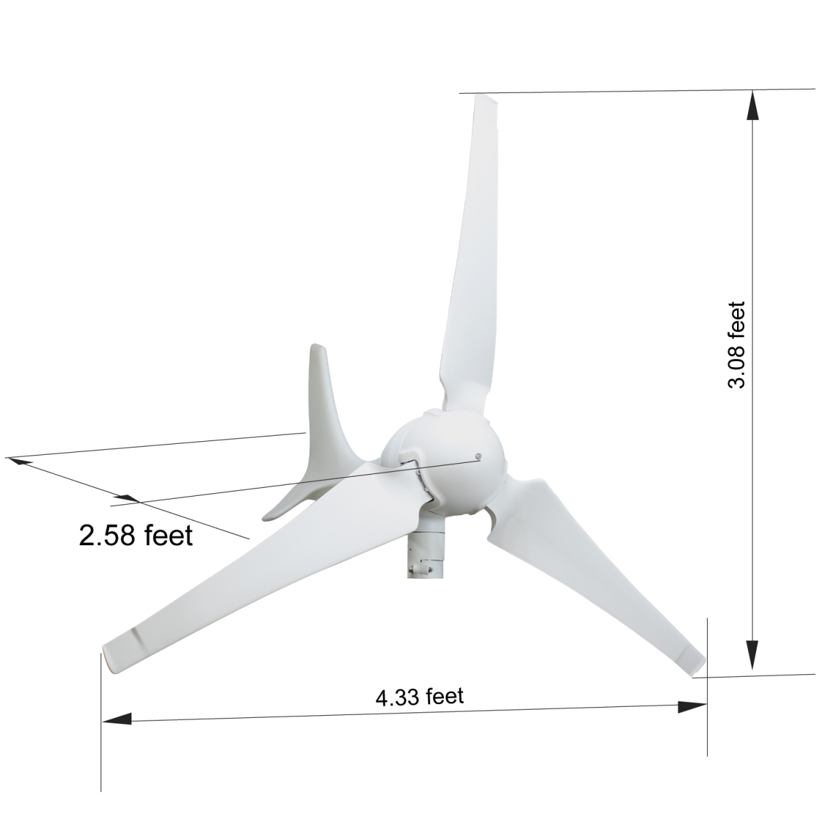 Picture of Automaxx UB0600S1BL Windmill 600W Wind Turbine Generator Kit with Bluetooth Controll, Additional Spare Blade Set