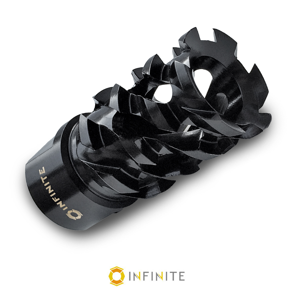 Infinite Product Solutions  0.5 in. 28 Walking Dead Muzzle Brake Device, Black Stainless Steel