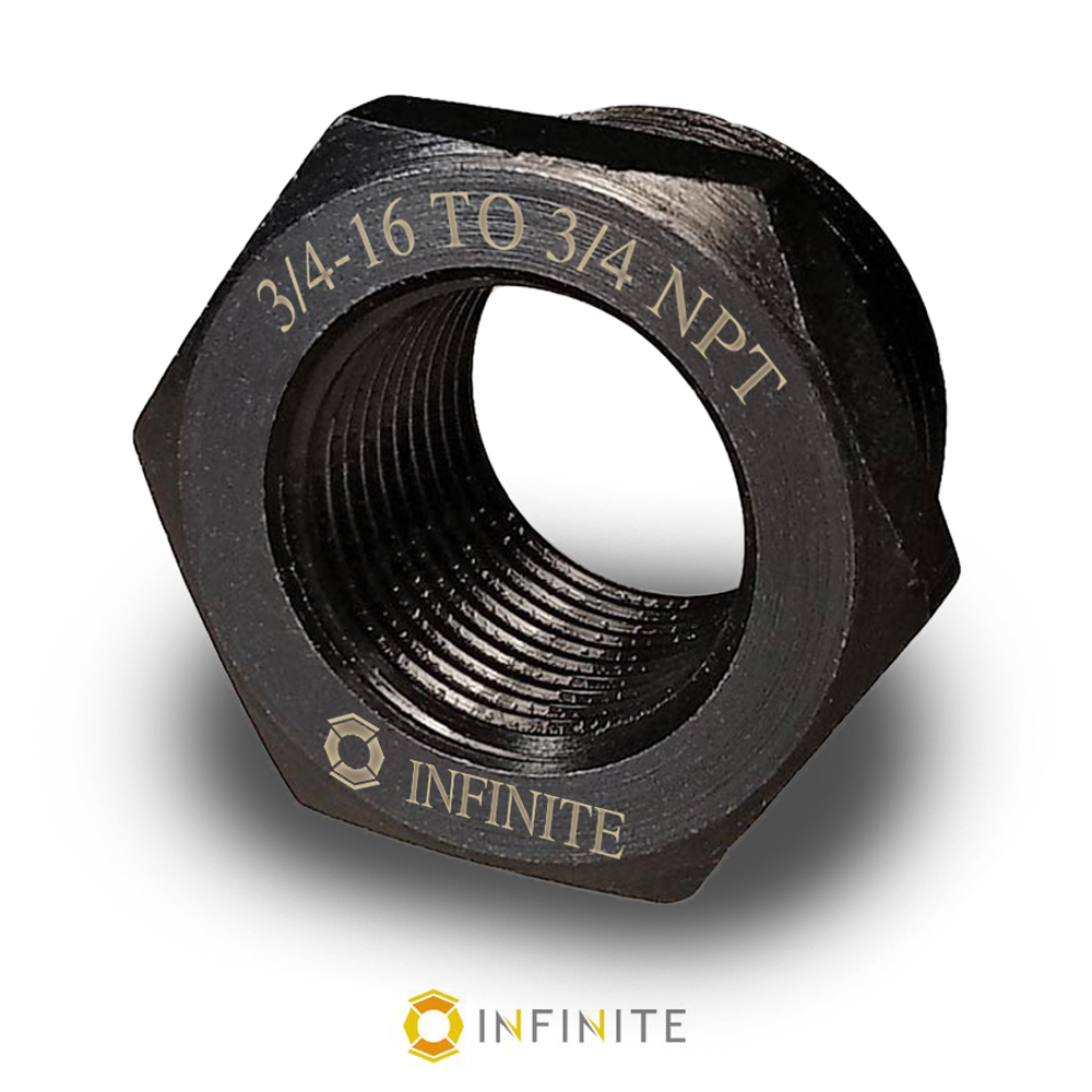 Infinite Product Solutions  0.75 in. 16 to .75 National Pipe Thread Steel Adapter