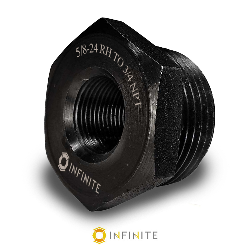 Infinite Product Solutions  0.62 in. 24 Right Hand to .75 NPT Thread Steel Adapter