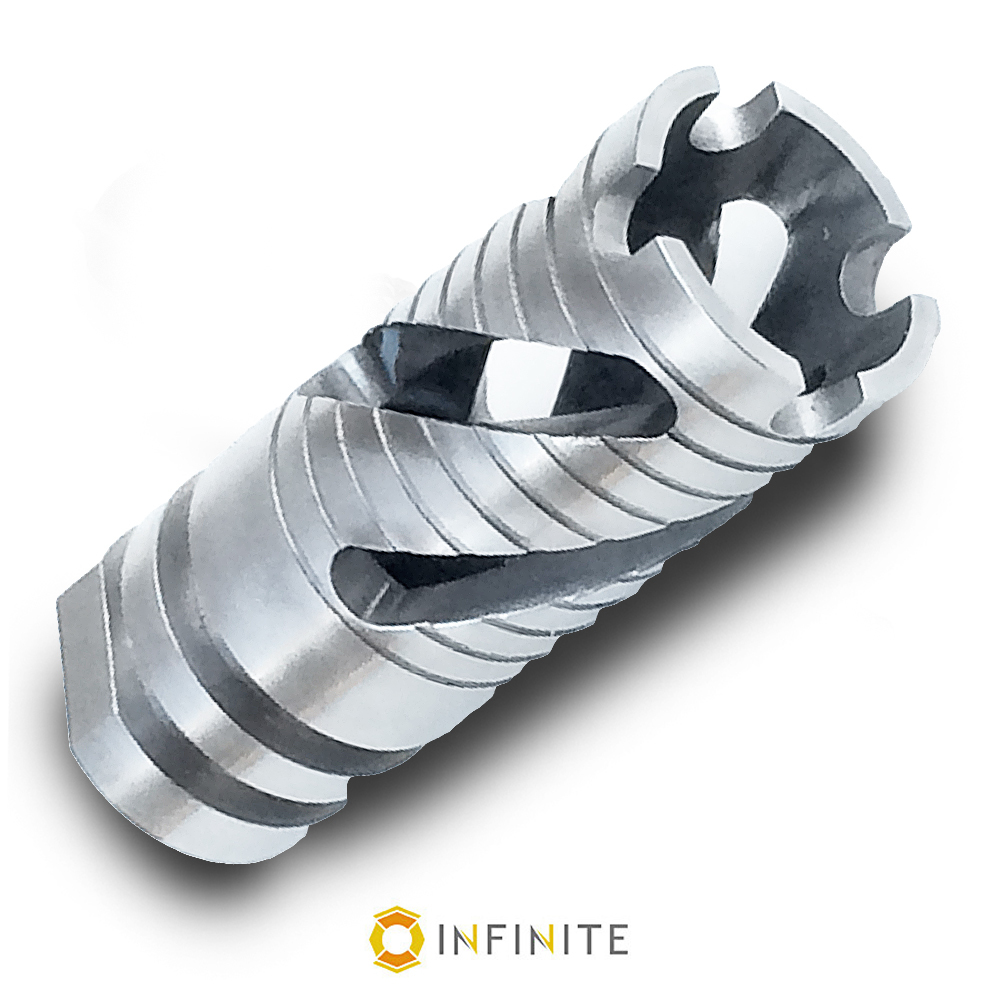 Infinite Product Solutions  0.62 in. 24 Spiral Phantom Muzzle Brake - Stainless Steel