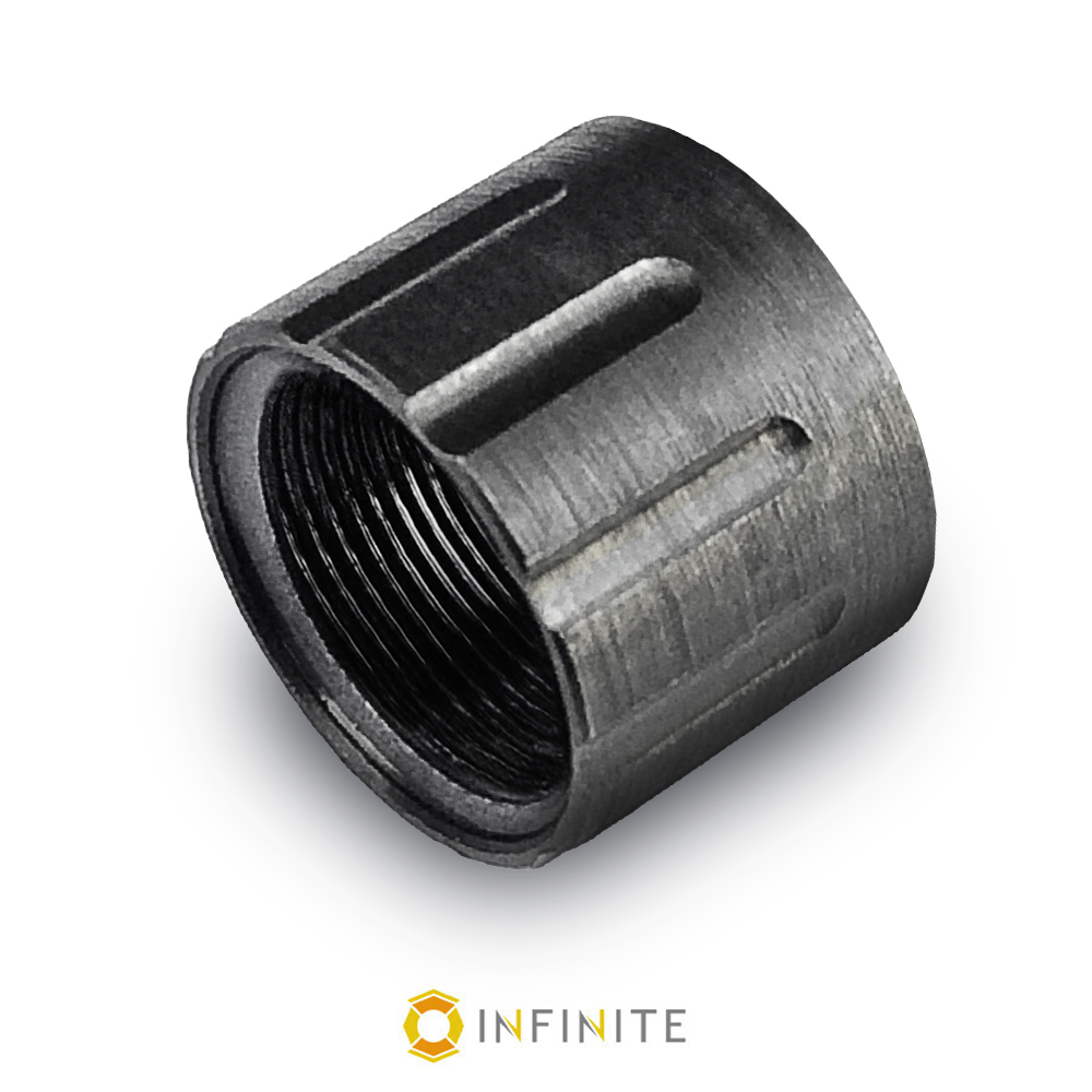 Infinite Product Solutions 135LH-TP-NT-BS 13.5mm x 1 Left Hand Notched Thread Protector, Black Steel
