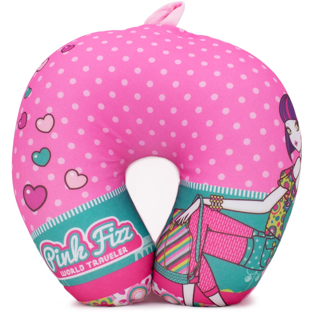 Picture of Naftali TLUPWPFHS Pink Fizz Glamorous Microbeads Travel Neck Pillow for Girls&#44; Kiera